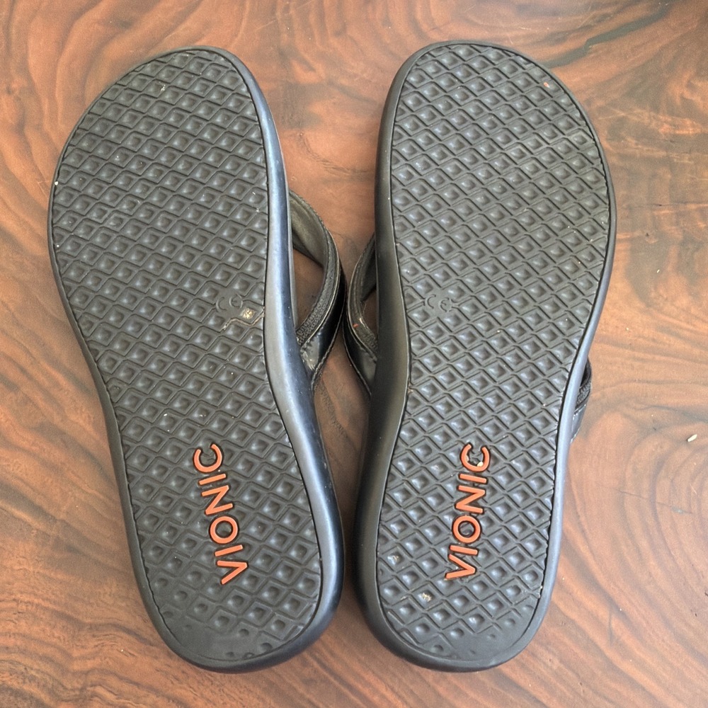 Vionic Tide 2 Flip Flops Sandals Women's, Black, Size 9 - Picture 3 of 4